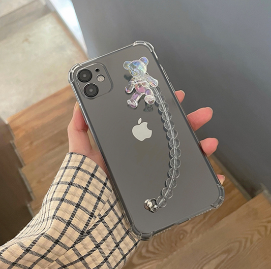 CLEAR BEAR CHAIN iPhone CASE