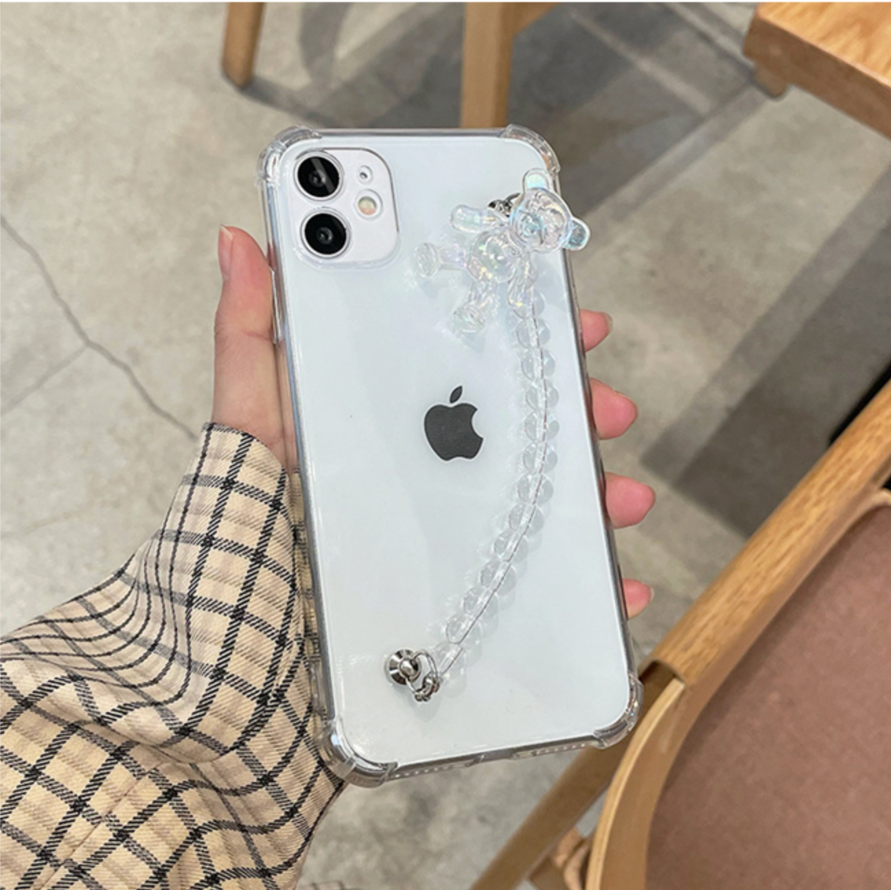 CLEAR BEAR CHAIN iPhone CASE